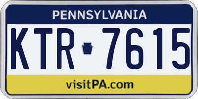PA license plate KTR7615