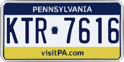 PA license plate KTR7616