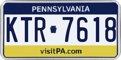 PA license plate KTR7618