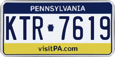 PA license plate KTR7619