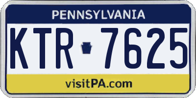 PA license plate KTR7625