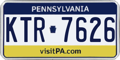 PA license plate KTR7626