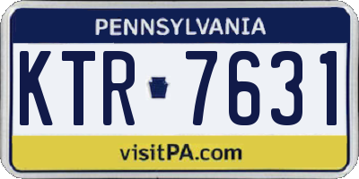PA license plate KTR7631