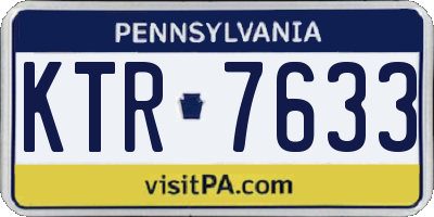 PA license plate KTR7633