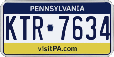 PA license plate KTR7634
