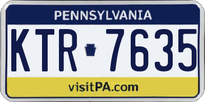 PA license plate KTR7635