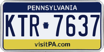 PA license plate KTR7637
