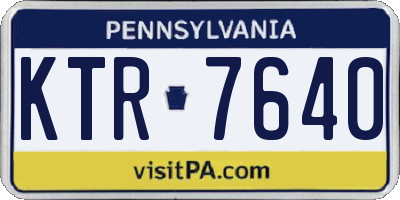 PA license plate KTR7640