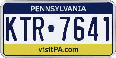 PA license plate KTR7641