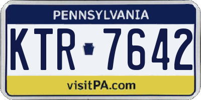PA license plate KTR7642