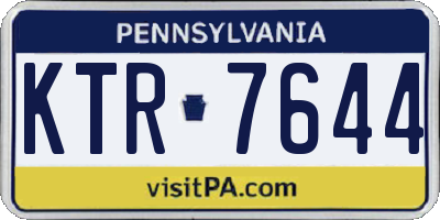 PA license plate KTR7644