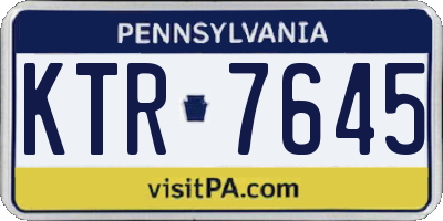 PA license plate KTR7645