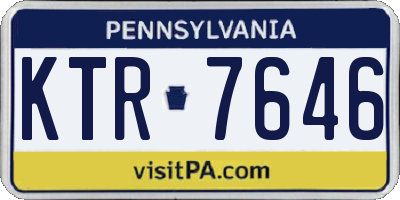 PA license plate KTR7646
