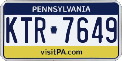PA license plate KTR7649