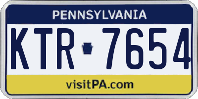 PA license plate KTR7654