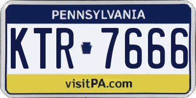 PA license plate KTR7666