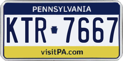 PA license plate KTR7667