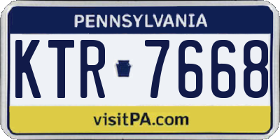 PA license plate KTR7668