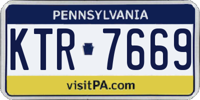 PA license plate KTR7669