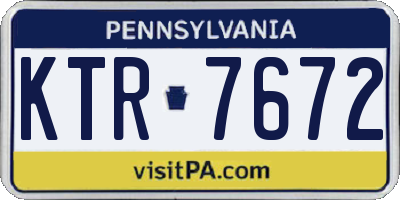 PA license plate KTR7672
