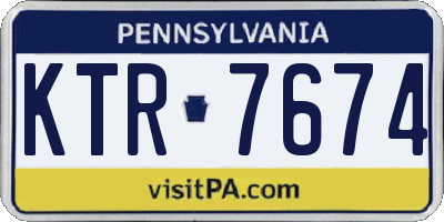 PA license plate KTR7674