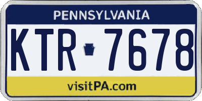 PA license plate KTR7678