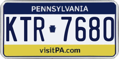 PA license plate KTR7680