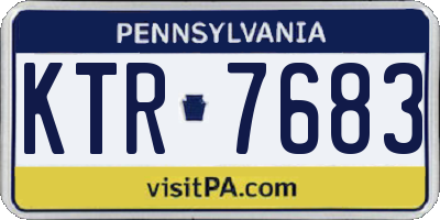 PA license plate KTR7683