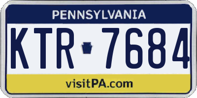 PA license plate KTR7684