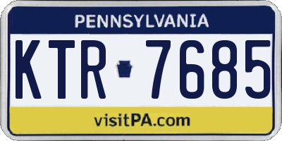 PA license plate KTR7685