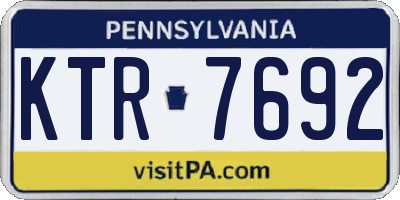 PA license plate KTR7692