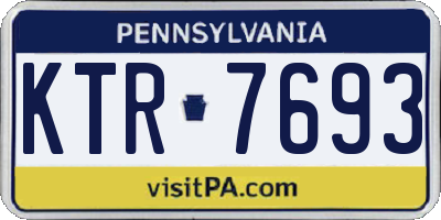PA license plate KTR7693