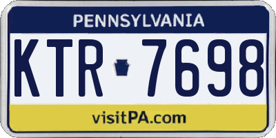 PA license plate KTR7698