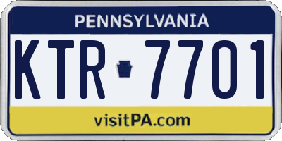 PA license plate KTR7701