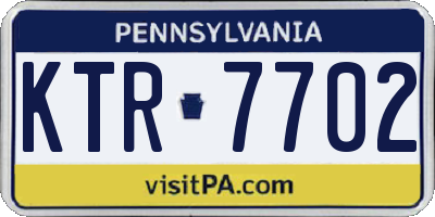 PA license plate KTR7702