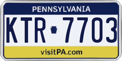 PA license plate KTR7703
