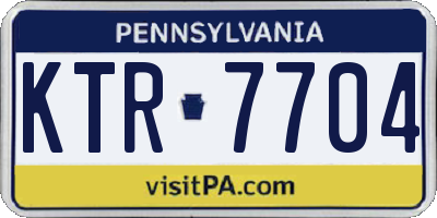 PA license plate KTR7704