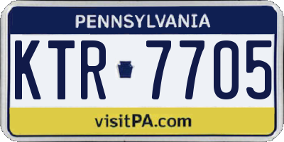 PA license plate KTR7705