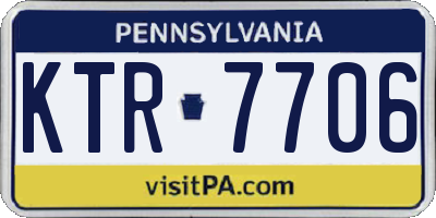 PA license plate KTR7706