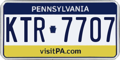 PA license plate KTR7707