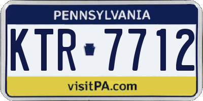 PA license plate KTR7712