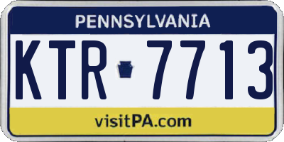 PA license plate KTR7713