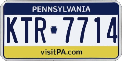 PA license plate KTR7714