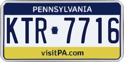 PA license plate KTR7716