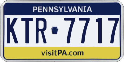 PA license plate KTR7717