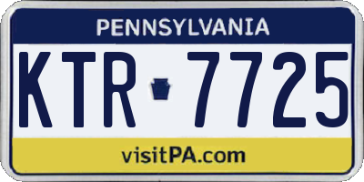 PA license plate KTR7725