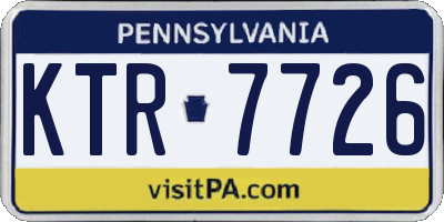 PA license plate KTR7726
