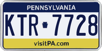 PA license plate KTR7728
