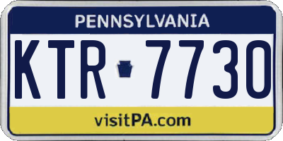 PA license plate KTR7730