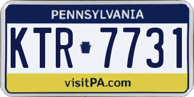 PA license plate KTR7731